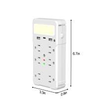 Newest Multi-function USB Wall Outlet Extender Surge Protector Socket Night Light Shelf Socket