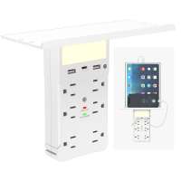 OEM ODM Night Light US Plug Surge Protector Outlet extender 6 AC Outlet Socket Shelf Switch Rack